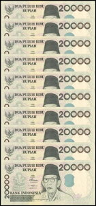 インドネシア 20000ルピア、2003、P-138f、UNC X 10 PCS