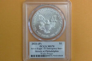 2021-(P) 1�h�� �A�����J�� �V���o�[ �C�[�O�� 1�I���X PCGS MS70 �E�F�C�h�E�{�b�O�X