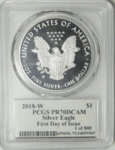 2018-W �V���o�[�C�[�O�� PCGS PR-70 DCAM ���s���� �}�[�J���e�B �I�[�g�O���t #59569