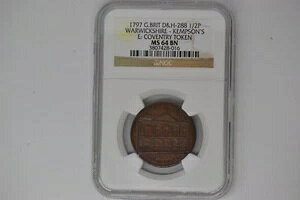 �E�H���b�N�V���[�B 1797 �P���v�\���� 1/2 �y�j�[ �g�[�N�� NGC-MS64 �u���E���ADH-288�B