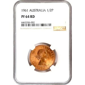 1961年オーストラリア1/2ペニー、NGC PF 64 RD、魅力的なレッドプルーフ