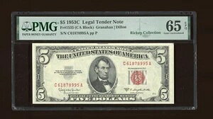 DBR 1953-C 5�h�� �@��ʉ� Gem Fr. 1535 PMG 65 EPQ �V���A�� C61878995A