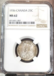 1936N Ji_  25Zg 25C W[W5 NGC MS 62  ~gXe[g