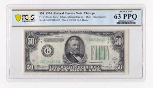 $50 1934 Fr2102a-G �V�J�S�A�C���m�C�B 63 PPQ