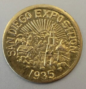 1935年サンディエゴ万博記念1/2記念トークン、ANACS認定