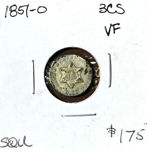1851-O 銀貨 3セント硬貨 VF