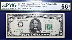 1963N 5hAMs Fr-1967-C* tBftBA PMG66 Gem EPQ