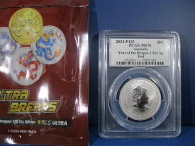 ウルトラブレイクス 2024-P125 50C PCGS MS70 オーストラリア ドラゴンイヤー レッド