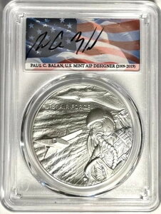 2022 S �V���o�[���_�� PCGS 1�I���X COA�t�� �o�����X���[�|�b�v US AIR FORCE MS70 �i�C�X # NNT