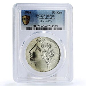 �`�F�R�X���o�L�A 50�R���i �Ɨ�50���N�L�O MS65 PCGS ��� 1968�N