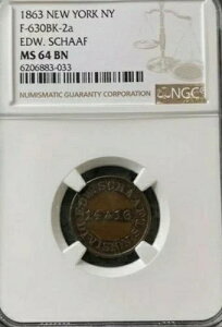 1863Nj[[NBj[[NBF-630BK-2A EDWBV[t NGC MS64 BN B
