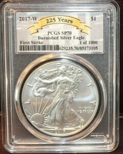 2017-W PCGS SP 70 �o�[�j�b�V���h�V���o�[�C�[�O�� 225�N���x���t��