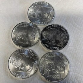1オンス シルバーラウンド - バッファロー（5枚セット） - .999 ファインシルバー