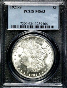 1921-S ���[�K���V���o�[ 1�h�� - PCGS MS63 - �u���X�g�z���C�g CC655