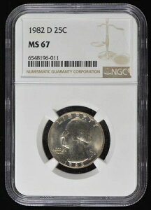 1982-D MS 67 RD č / AJO Vg NH[^[ 25Zg