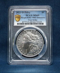 2021-O プリヴィ モーガン シルバー ドル PCGS MS69 ファーストストライク BOX&COA付き * 最後の1点 *