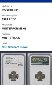 1999 P 10C G[ NGC UNC MS66A}`XgbNAu[hXgbNBʐ^BT6490