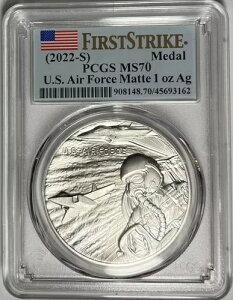 2022 S �V���o�[���_�� PCGS 1�I���X ���[�|�b�v US AIR FORCE MS70 �t�@�[�X�g�X�g���C�N - ���i�ԍ� NWT