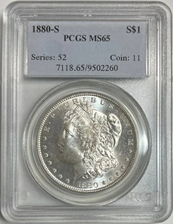 楽天市場】1880年 S モルガン・ダラー PCGS MS65 銀貨 $1 OH : WORLD 