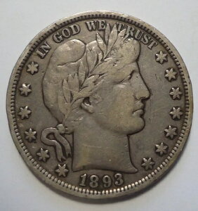 Very Fine+/XF 1893 �t�B���f���t�B�A �o�[�o�[ �V���o�[ �n�[�t 50 �Z���g �h�� �����z��!