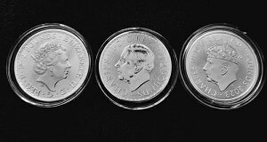 ロット3 ブリタニア地金コイン 2023 3つの異なる肖像 エリザベス2世 チャールズ3世