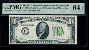 AC 1934 $10 tBftBA FRN PMG 64 EPQ CgO[V[ Fr 2004-C