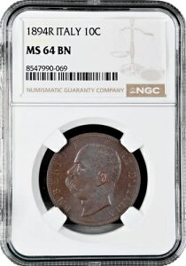 C^A 10 centesimi 1894 RANGC MS64 BNAuExg 1  (1878 - 1900)v