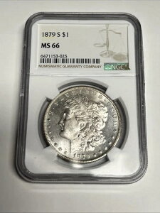 1879-S NGC MS66 モーガン銀貨 - 魅力的な裏側のトーンと光沢!