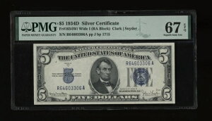 DBR 1934-D $5 Vo[ Fr. 1654Wi Ch I RA ubN SupGem PMG 67 EPQ Ser R64603306A