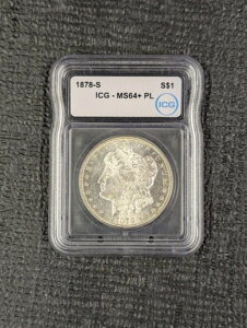 1878 S ?? MS 64+ PL ?? ���[�K�� �V���o�[ �_���[ �u���C�g�z���C�g - ICG - Amazing Coin