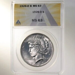 1926-D �s�[�X $1 ANACS�F�� MS63 �f���o�[�����ǔ��s �V���o�[�h���R�C��