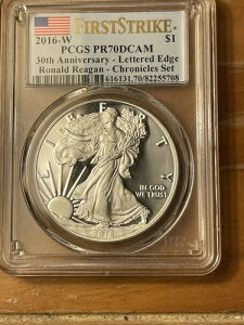 PCGS PR70 �t�@�[�X�g�X�g���C�N DCAM 2016-W �A�����J���V���o�[�C�[�O�����^�[�h�G�b�W�v���[�t 1�h��