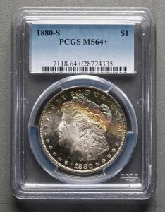 1880-S �␻�����K���E�_���[ - PCGS MS64+ - ���邢�u���[���̒[�v�̃N���Z���g��