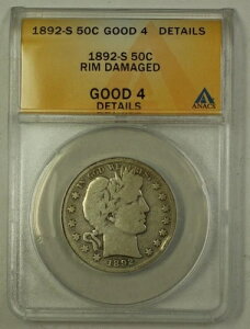 1892-S čo[o[ 50Zg n[thd ANACS ǍD-4 ڍ ̃_[W