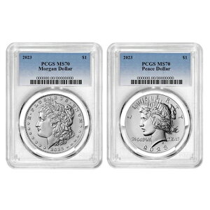 2���Z�b�g - 2023�N 1�h�� �����K�����s�[�X �V���o�[�_���[ PCGS MS70 �u���[���x��