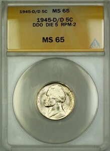 1945-D/D RPM-2 DDO DIE 5 펞 Vo[ WFt@[\ jbP 5Zg RC ANACS MS-65 (L)