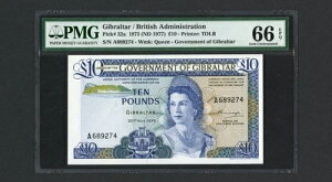 Wu^ p{  P 22a A1975NA10|h PMG 66 EPQ QEII