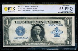 AC Fr 237 $1 1923 Vo[ؖ PCGS 63 PPQ unc !!