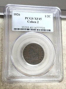 1826�N �N���V�b�N�w�b�h �n�[�t�Z���g - �R�[�G��2 - XF45 - PCGS