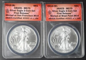 2013�N�H�~�A�����J���V���o�[�C�[�O��2���Z�b�g - ANACS MS70 �������[�X -COINGIANTS