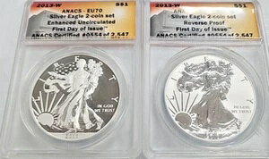 2013 W �A�����J�� �V���o�[ �C�[�O�� 1�I���X .999 �t�@�C�� 2 ���Z�b�g ANACS RP70 O35