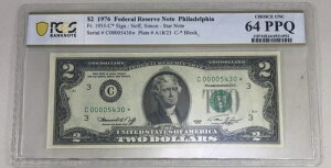 1976�N 2�h�� �t�B���f���t�B�A ���A 4���X�^�[�m�[�g PCGS 64 00005430*