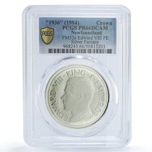 カナダ NFLD キング・エドワード8世 クラウン・ハーン・パターン 1936 PR66 PCGS 銀メダル 1984