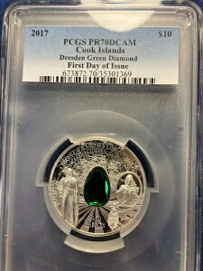 2017�N 2�I���X �N�b�N���� �h���X�f���O���[���_�C�������h PCGS 70 DCAM