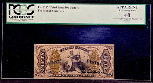 FR# 1355 1863 �����I���j�I���ʉ� 50�Z���g�A���j�I�������3�񔭍s PCGS 40