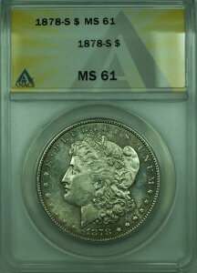 1878-S ���[�K�� �V���o�[�_���[ 1�h���R�C�� ANACS MS-61 (�ǍD) �y���g�[�� (28)