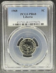 1968�N �v���[�t ���x���A 5�Z���g �j�b�P�� PCGS PR-68�ATOP POP�APR-68 ��3����1���A3�_�w����5�h������