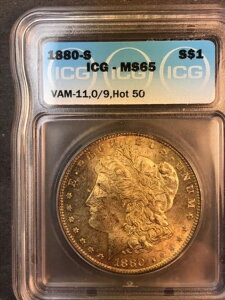 1880 S ICG MS 65 VAM 11 0/9 �I�[�o�[�f�[�g �z�b�g50 �������g�[���̃����K�����