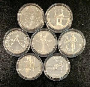 アメリカオリンピックコレクターセット 7種類の記念銀貨 $1 US BU/UNC