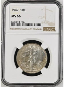 1947 NGC MS66 �E�H�[�L���O ���o�e�B �n�[�t 50C - �킸���Ƀg�i�[����